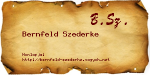 Bernfeld Szederke névjegykártya